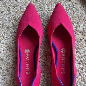 ROTHY'S Bright Magenta Flats 9.5 NEVER WORN
